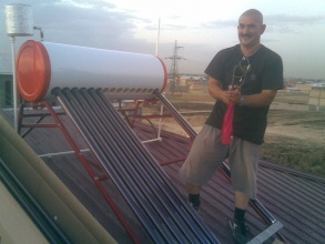 Tashkent city. Yunus Abad. Solar water heaters.